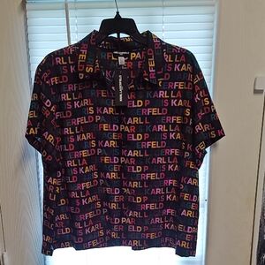Karl Lagerfield Logo Button Down Shirt